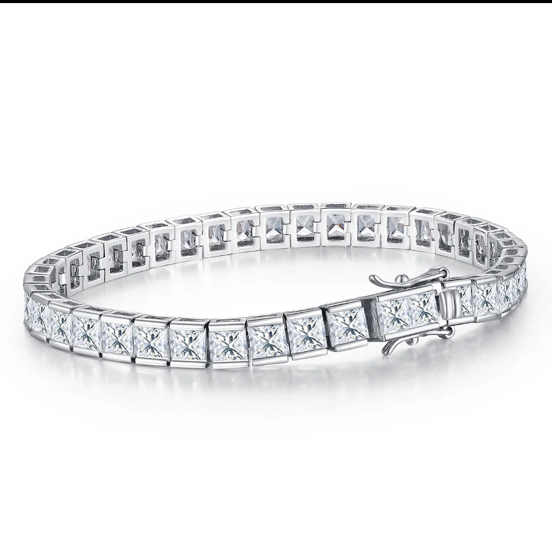 Square cubic zirconia tennis bracelet by Zirconite, alternate view, 602B30017