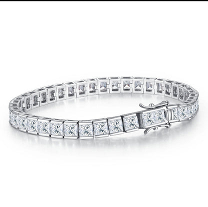 Square cubic zirconia tennis bracelet by Zirconite, alternate view, 602B30017