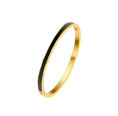 Stackable enamel bangle bracelet by Zirconite, black color, 852B100