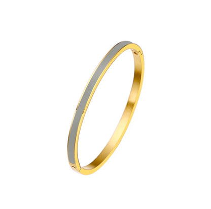 Stackable enamel bangle bracelet by Zirconite, gray color, 852B100