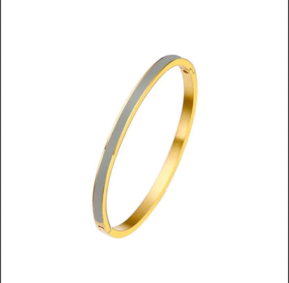 Stackable enamel bangle bracelet by Zirconite, gray color, 852B100