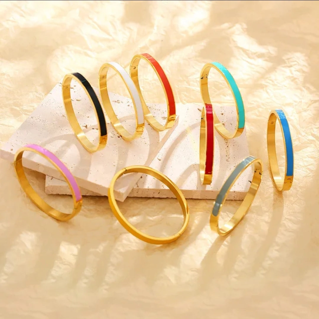 Stackable enamel bangle bracelet by Zirconite, group view, 852B100