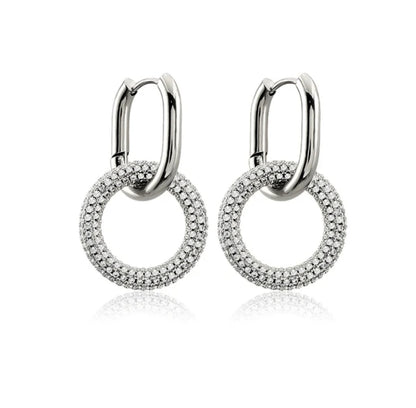 Stainless steel door knocker earrings by Zirconite, alternate view, 856E101
