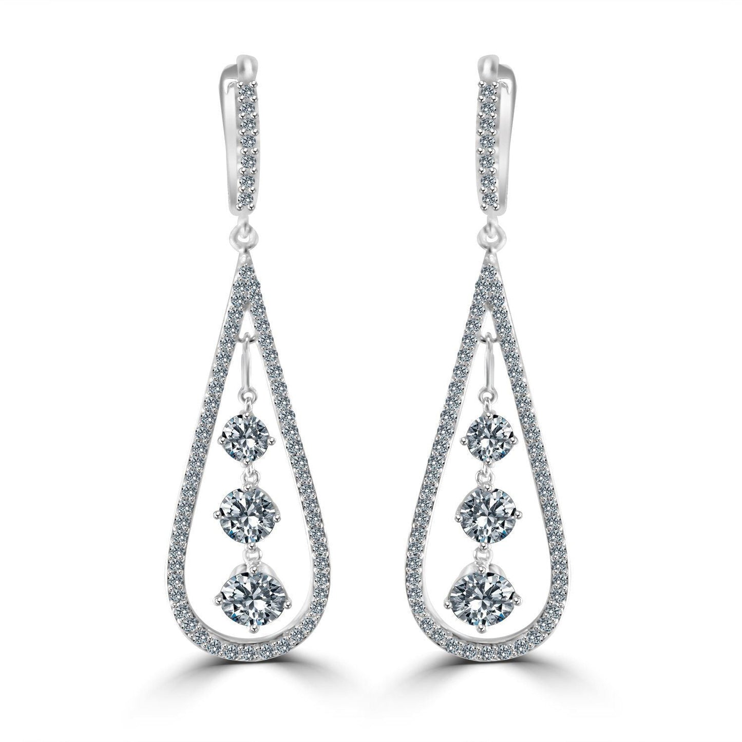 Diamond Veneer Cubic zirconia Chandelier Earrings. 635E303