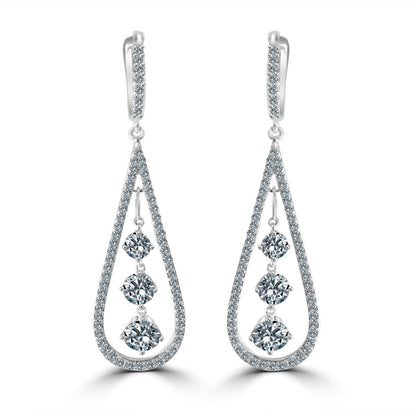 Diamond Veneer Cubic zirconia Chandelier Earrings. 635E303