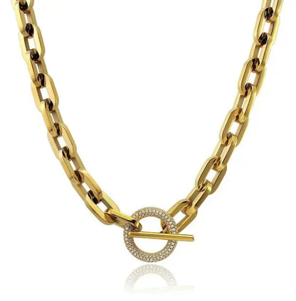 Unisex paper clip link chain necklace by Zirconite, alternate view, 856N101