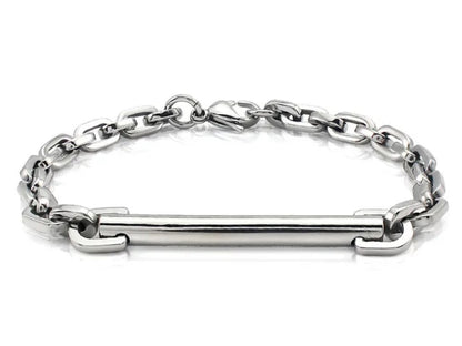 Unisex ID Bar Chain Bracelet.