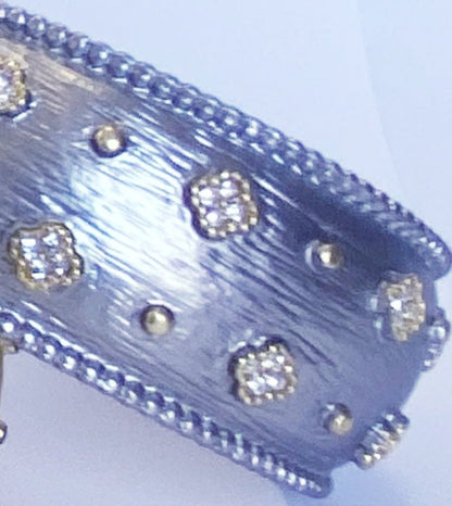 Wide hinged bangle bracelet by Zirconite, alternate view, 500B7144