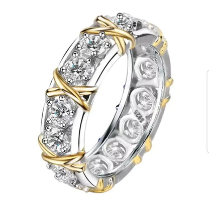 X design cubic zirconia eternity band ring, main view, 825R052