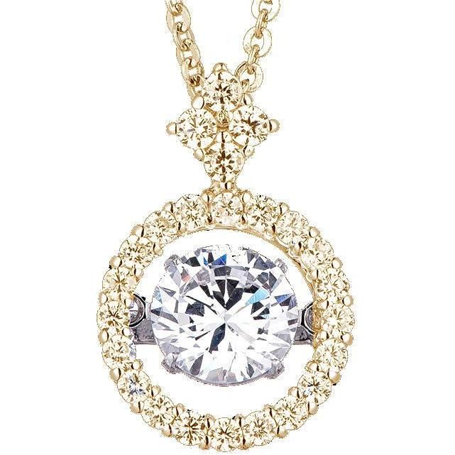 0.75 CT dancing cubic zirconia pendant in sterling silver, alternate view, 635P217