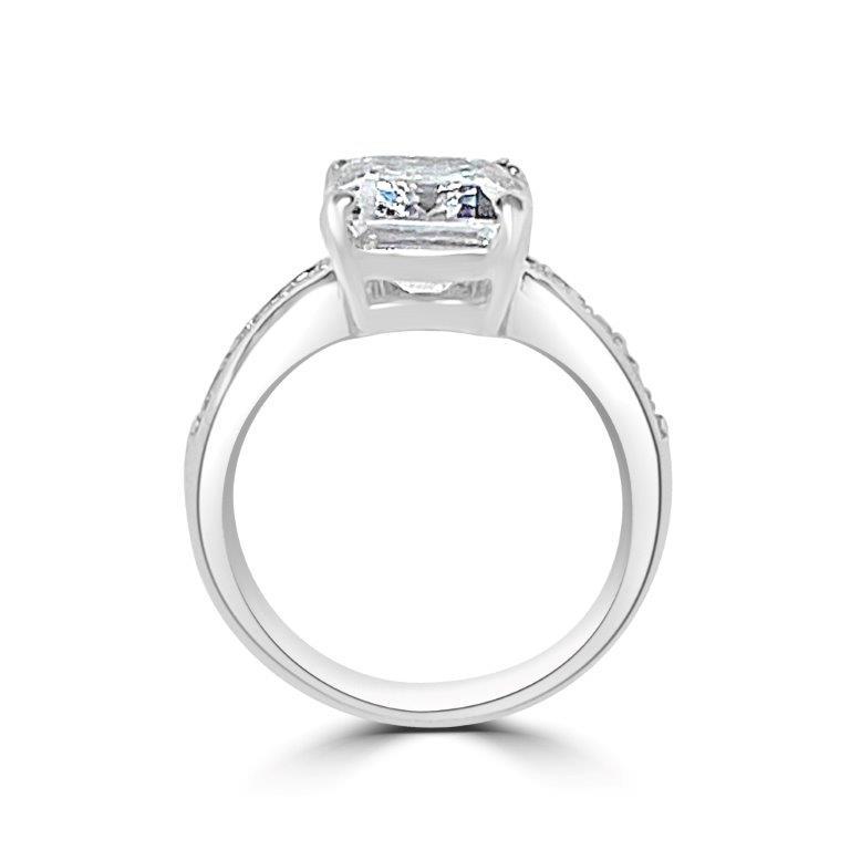 0.75 CT oval cubic zirconia engagement ring in 14K gold, profile view, 635R006K