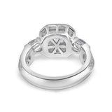 0.75CT Cushion Square Diamond Veneer Cubic Zirconia Sterling silver Ring. 635R12551