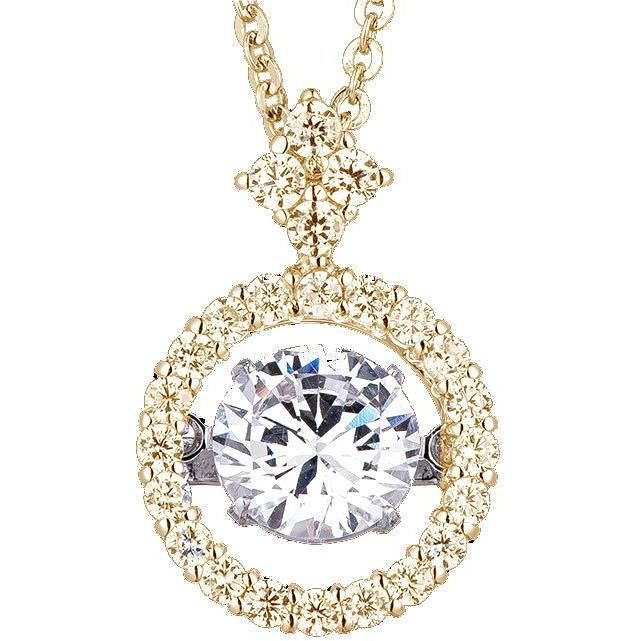 Dancing Diamond Veneer Cubic zirconia Sterling silver Pendant.