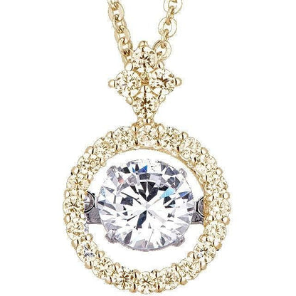 Dancing Diamond Veneer Cubic zirconia Sterling silver Pendant.