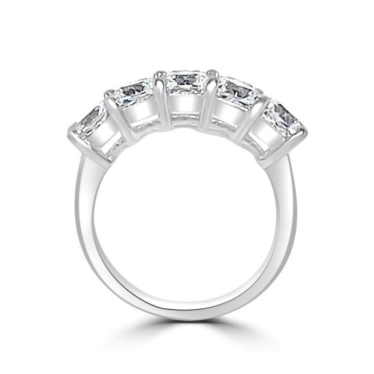 1.5 CT TW Asscher-cut cubic zirconia band ring in 14K gold, profile view, 635R007K