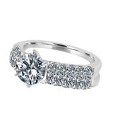 1CT(6.5mm) Intensely Radiant Round Diamond Veneer Cubic Zirconia CZ Wedding/Engagement Ring | Yaacov Hassidim