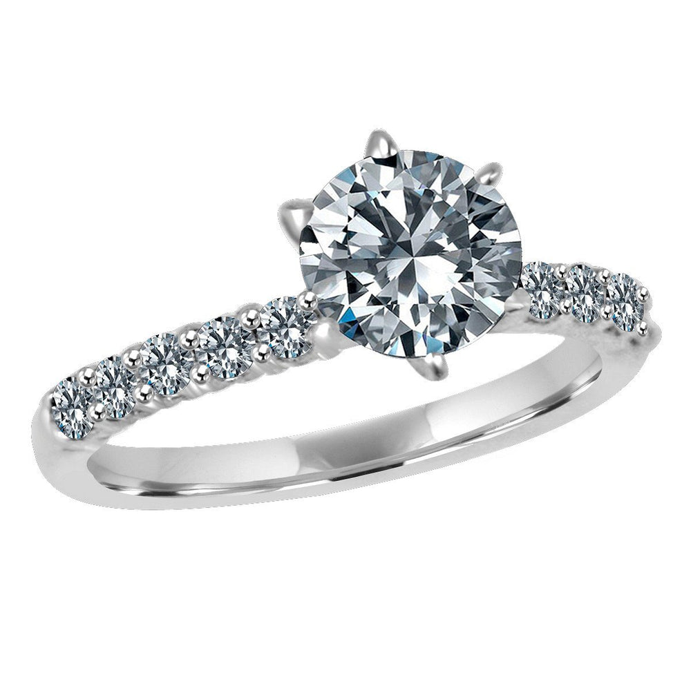 1CT(6.5mm) Intensely Radiant Round Diamond Veneer Cubic Zirconia CZ Wedding/Engagement Ring | Yaacov Hassidim
