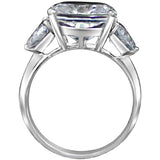 10 CT.(12x12mm) Intensely Radiant Cushion square Center Diamond Veneer Cubic Zirconia Sterling Silver Ring. 635R71199 | Yaacov Hassidim
