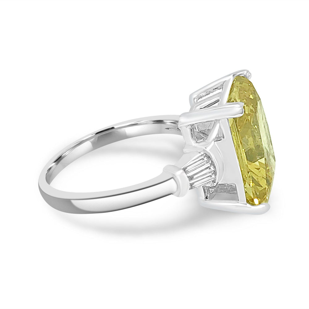10CT Emerald Diamond Veneer Cubic Zirconia Sterling Silver canary Ring1. 635R71507