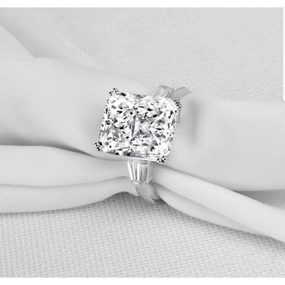 10CT Emerald Diamond Veneer cz Zirconia Sterling Silver Ring. 635R71507