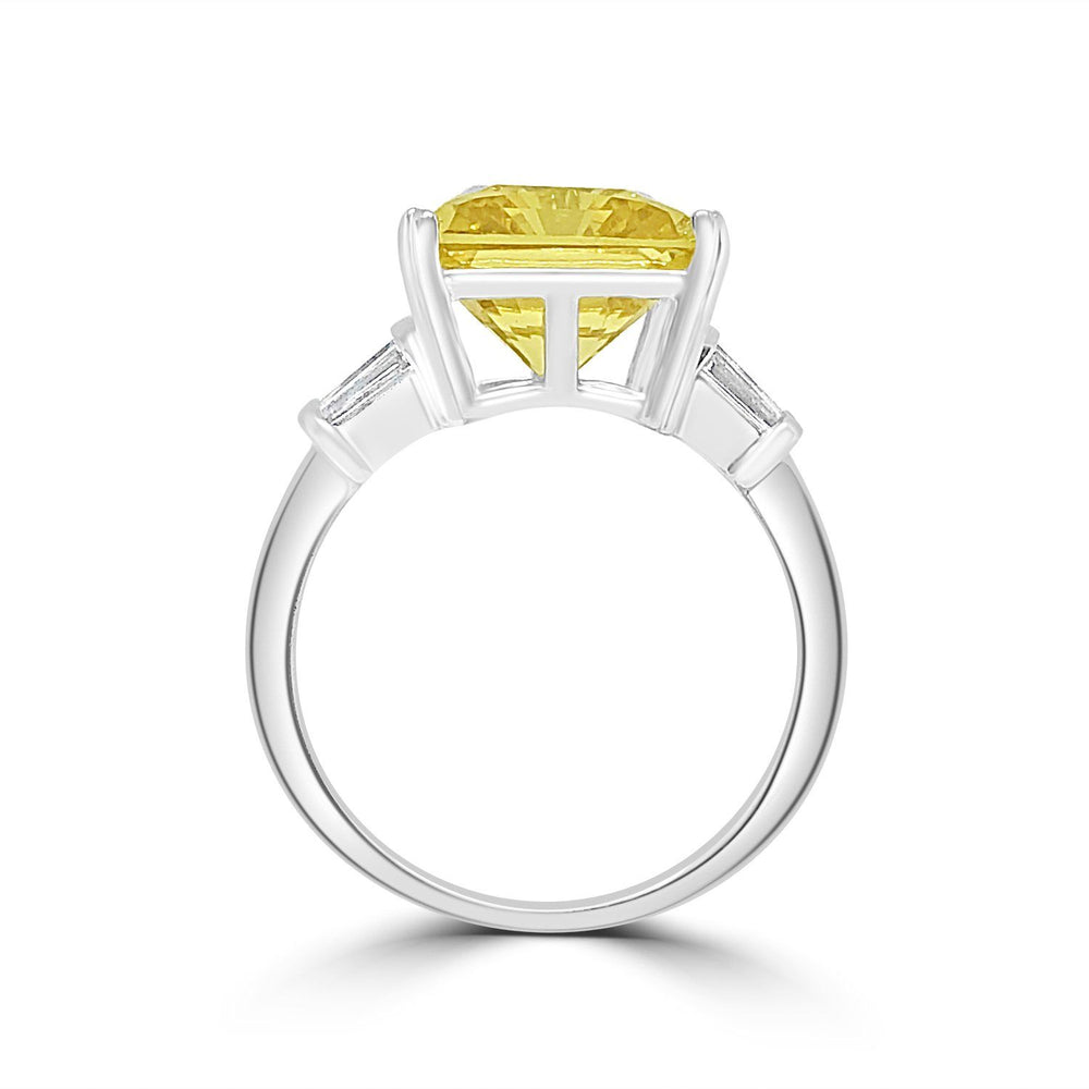 10CT Emerald Diamond Veneer Cubic Zirconia Sterling Silver canary Ring2. 635R71507