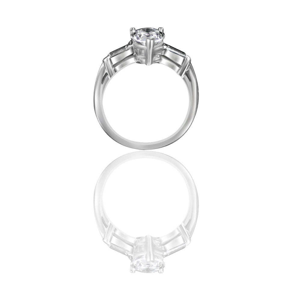 2CT Pear Diamond Veneer Cubic Zirconia Sterling Silver Ring. 635R72032