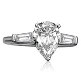 2CT Pear Diamond Veneer Cubic Zirconia Sterling Silver Ring. 635R72032 | Yaacov Hassidim