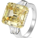 15CT Asscher Diamond Veneer Cubic Zirconia Sterling Silver three stone new Ring. 801R9007