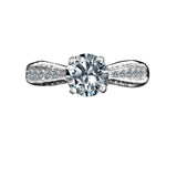 1.5CT Intensely Radiant Round Solitaire Diamond Veneer Cubic Zirconia   Sterling Silver Engagement/Wedding Ring. 635R4007