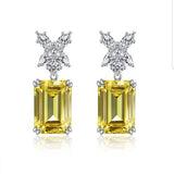 16CTW intensely brilliant Emerald Cut Diamond Veneer Cubic Zirconia Sterling Silver Earrings. 800E200