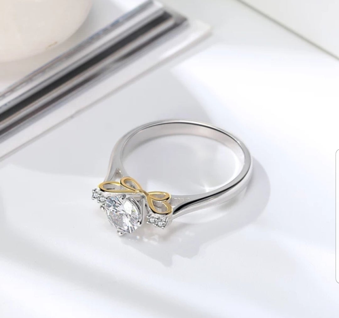 1 CT cubic zirconia solitaire engagement ring, alternate view, 820R100