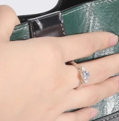 1 CT cubic zirconia solitaire engagement ring, alternate view, 820R100