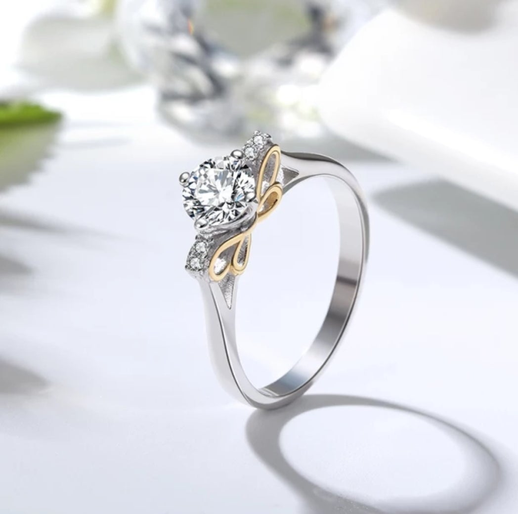 1 CT cubic zirconia solitaire engagement ring, alternate view, 820R100