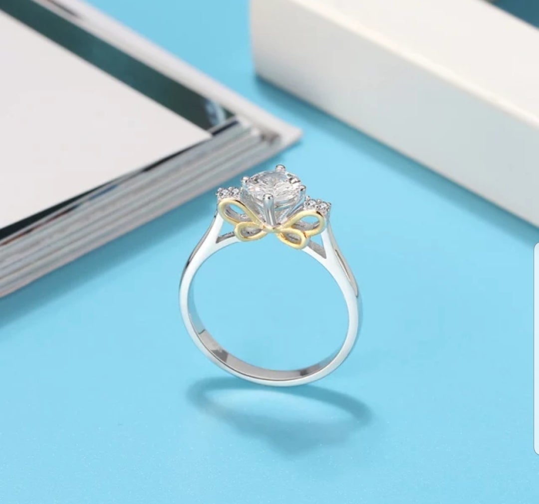 1 CT cubic zirconia solitaire engagement ring, main view, 820R100