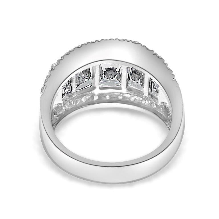 2.5 CT radiant-cut cubic zirconia wide band ring in sterling silver, back view, 635R71446