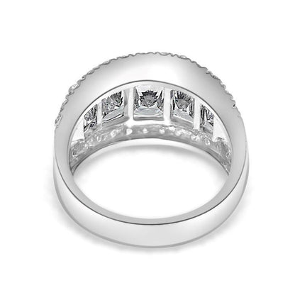 2.5 CT radiant-cut cubic zirconia wide band ring in sterling silver, back view, 635R71446