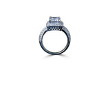 2CT Radiant Diamond Veneer Cubic Zirconia Sterling silver Vintage Ring. 635R12825