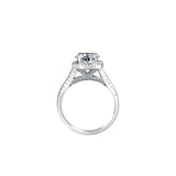 2 CT.(8mm) Intensely Radiant Round Diamond Veneer Cubic Zirconia Split Shank Floating Halo Engagement/Wedding Sterling Silver Ring. 635R4008