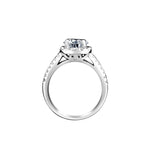 2 CT.(8mm) Intensely Radiant Round Diamond Veneer Cubic Zirconia Split Shank Square Halo Set in Sterling Silver Engagement/Wedding Ring. 635R4009