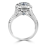 2 CT Radiant Emerald Diamond Veneer Cubic Zirconia Halo Silver Ring. 635R4013 