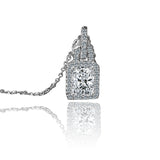 2CT Intensely Radiant Diamond Veneer Cubic Zirconia Sterling Silver Pendant. 635P10826A