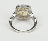 3CT Cushion Diamond Veneer Cubic Zirconia Halo Sterling Silver Ring. 635R0252 | DiamondVeneer Fashion