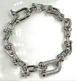 Zirconite Sadle natural stainless steel Bracelet.