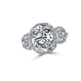2.5CT Cushion Halo Diamond Veneer Cubic Zirconia Sterling Silver Ring. 635R71683