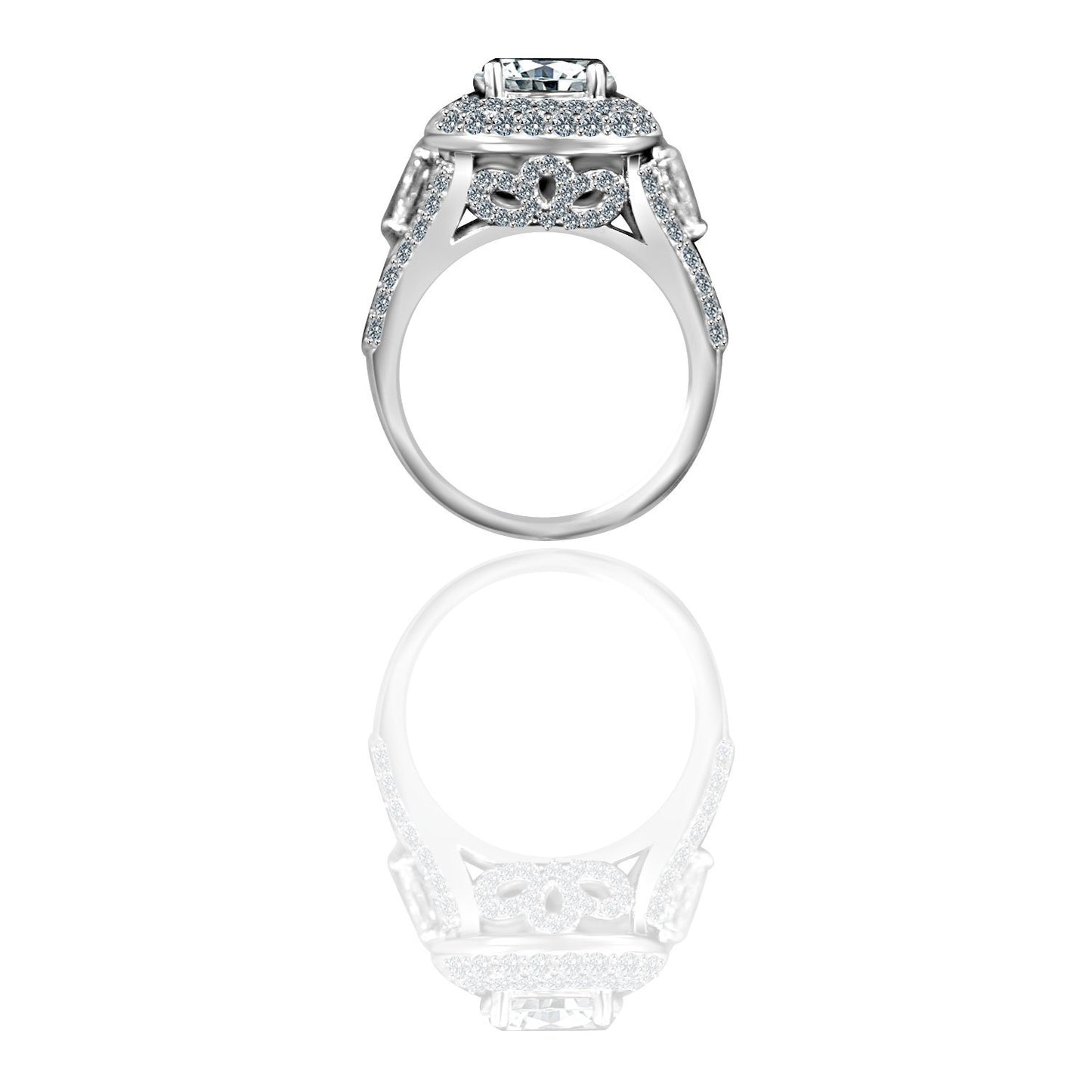 2CT intensely Radiant Round Diamond Veneer Cubic Zirconia Engagement/Wedding Sterling Silver Ring. 635R4010