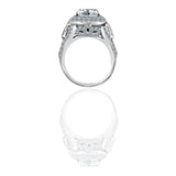 2CT intensely Radiant Round Diamond Veneer Cubic Zirconia Engagement/Wedding Sterling Silver Ring. 635R4010