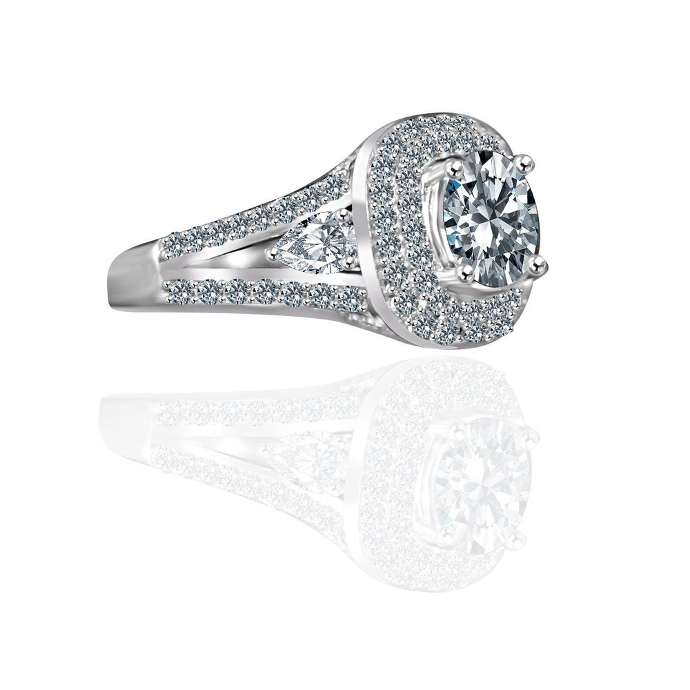 2CT intensely Radiant Round Diamond Veneer Cubic Zirconia Engagement/Wedding Sterling Silver Ring. 635R4010