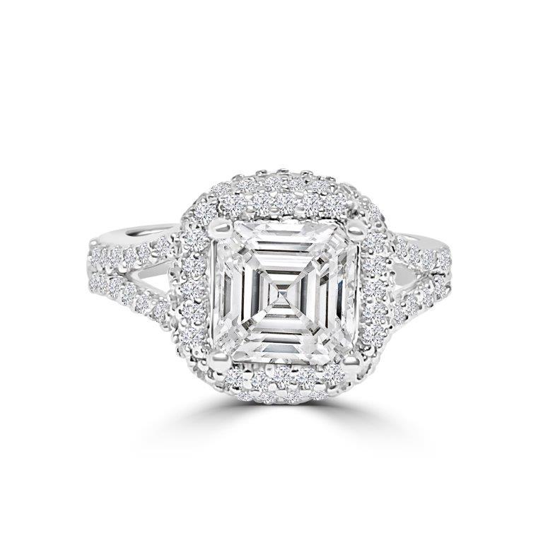 2CT Square Diamond Veneer Cubic zirconia Sterling silver Ring. 635R72211