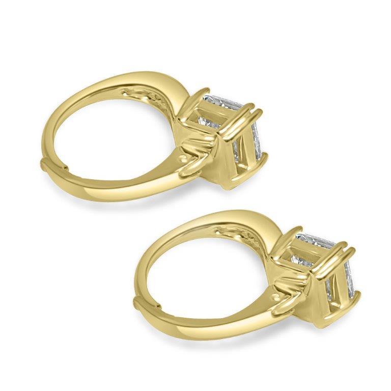 2 CT TW Asscher-cut cubic zirconia lever back earrings in sterling silver, alternate view, 635E11328