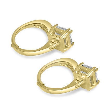 2 CT TW Asscher-cut cubic zirconia lever back earrings in sterling silver, alternate view, 635E11328